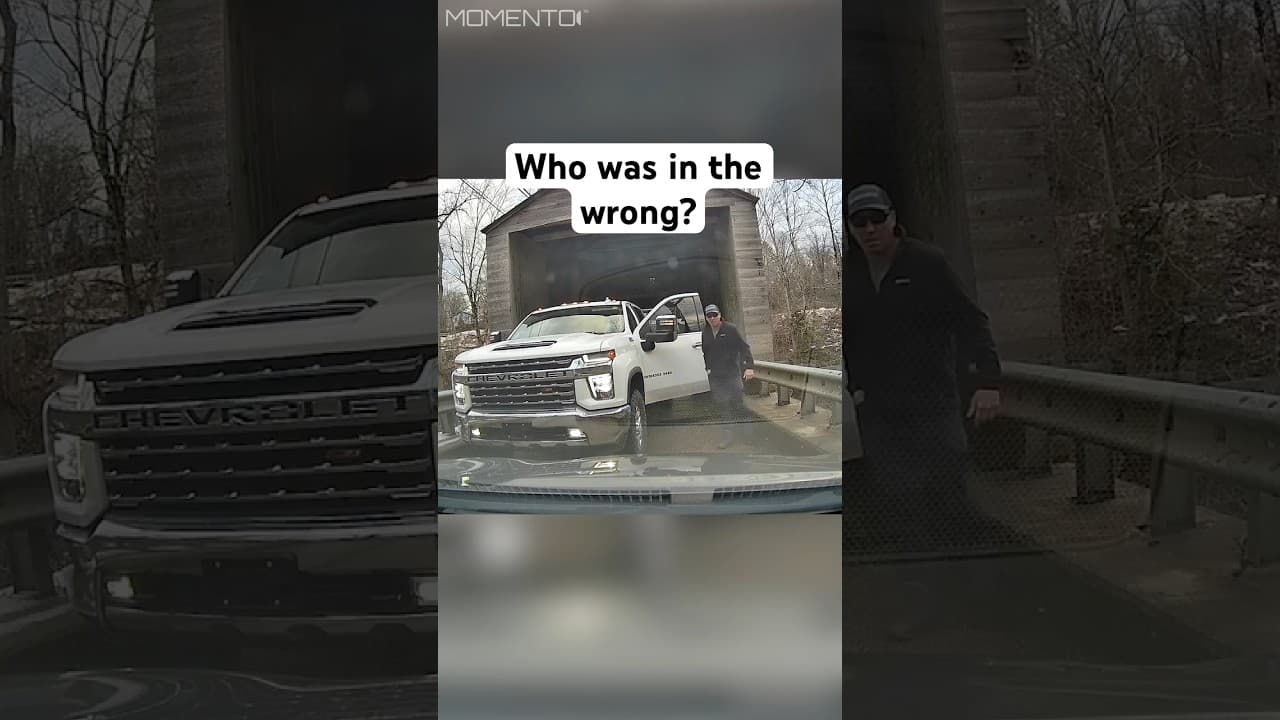Who's Actually Wrong in This Crazy Bridge Standoff? #roadrage #shorts