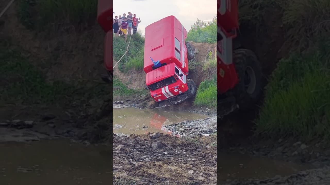 ГАЗ-66 почти достиг предела своих возможностей и чуть не перевернулся. #offroad74 #gaz66 #шишига